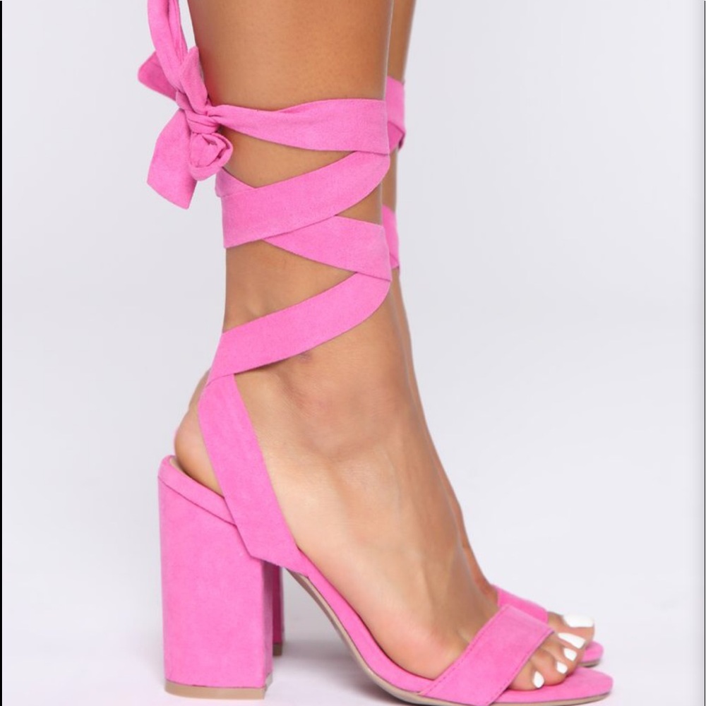 FASHION NOVA hot pink heels, WORN ONCE
